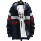 Sudadera con Capucha a Rayas para Hombre Forrada