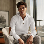 Sudadera Jacquard con Capucha y Botones para Hombre
