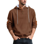 Sudadera Jacquard con Capucha y Botones para Hombre