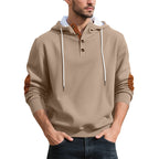 Sudadera Jacquard con Capucha y Botones para Hombre