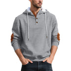 Sudadera Jacquard con Capucha y Botones para Hombre