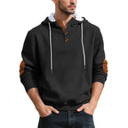 Sudadera Jacquard con Capucha y Botones para Hombre