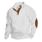 Sudadera Jacquard Retro para Hombre con Cuello Alto y Coderas
