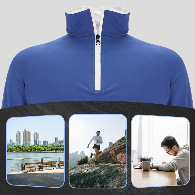 Sudadera de Hombre con Media Cremallera y Cuello Alto