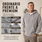 Sudadera de Pana con Capucha y Media Cremallera para Hombre