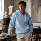 Sudadera de Pana con Capucha y Media Cremallera para Hombre