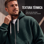 Sudadera Waffle con Capucha y Cierre para Hombre