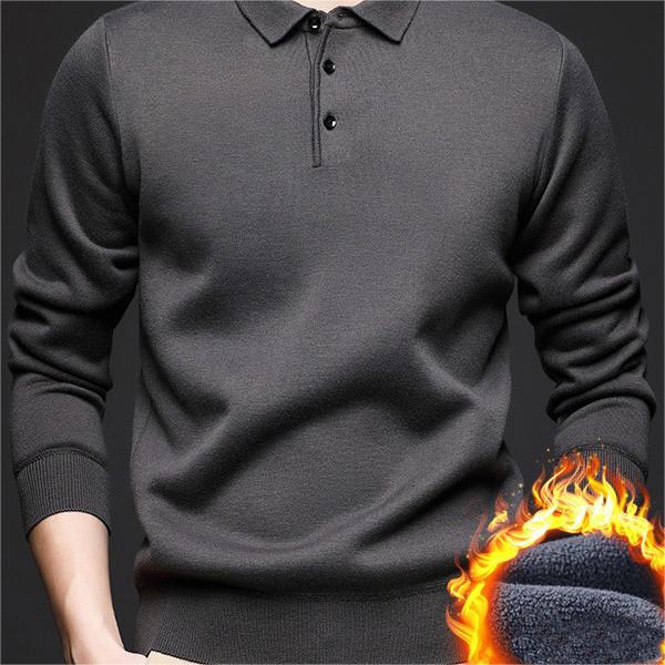 Suéter Camisero con Solapa para Hombre Acolchado