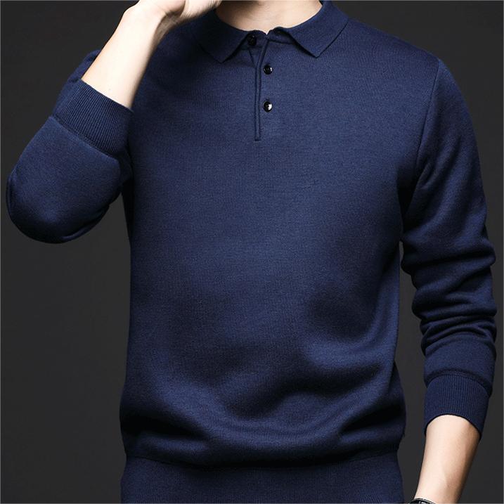 Suéter Camisero con Solapa para Hombre Acolchado