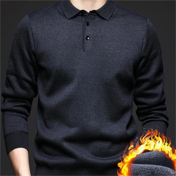 Suéter Camisero con Solapa para Hombre Acolchado