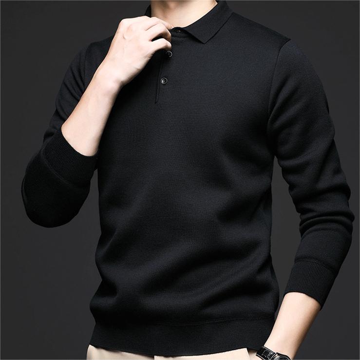 Suéter Camisero con Solapa para Hombre Acolchado
