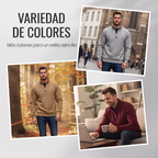 Suéter de Cuello Alto con Media Cremallera para Hombre
