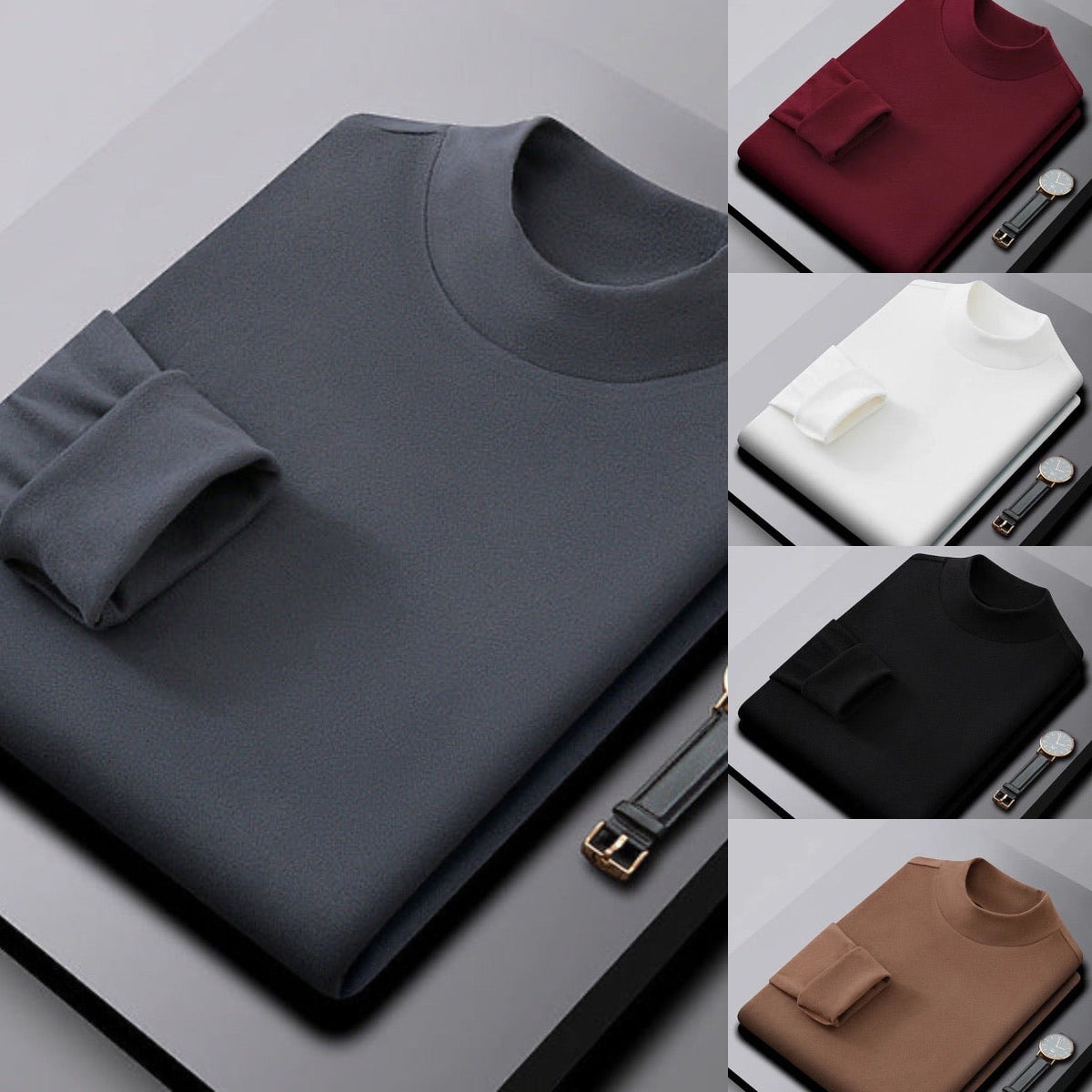 Suéter de Medio Cuello Alto para Hombre Reversible