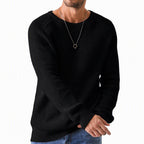 Suéter de Punto Waffle para Hombre Cuello Redondo