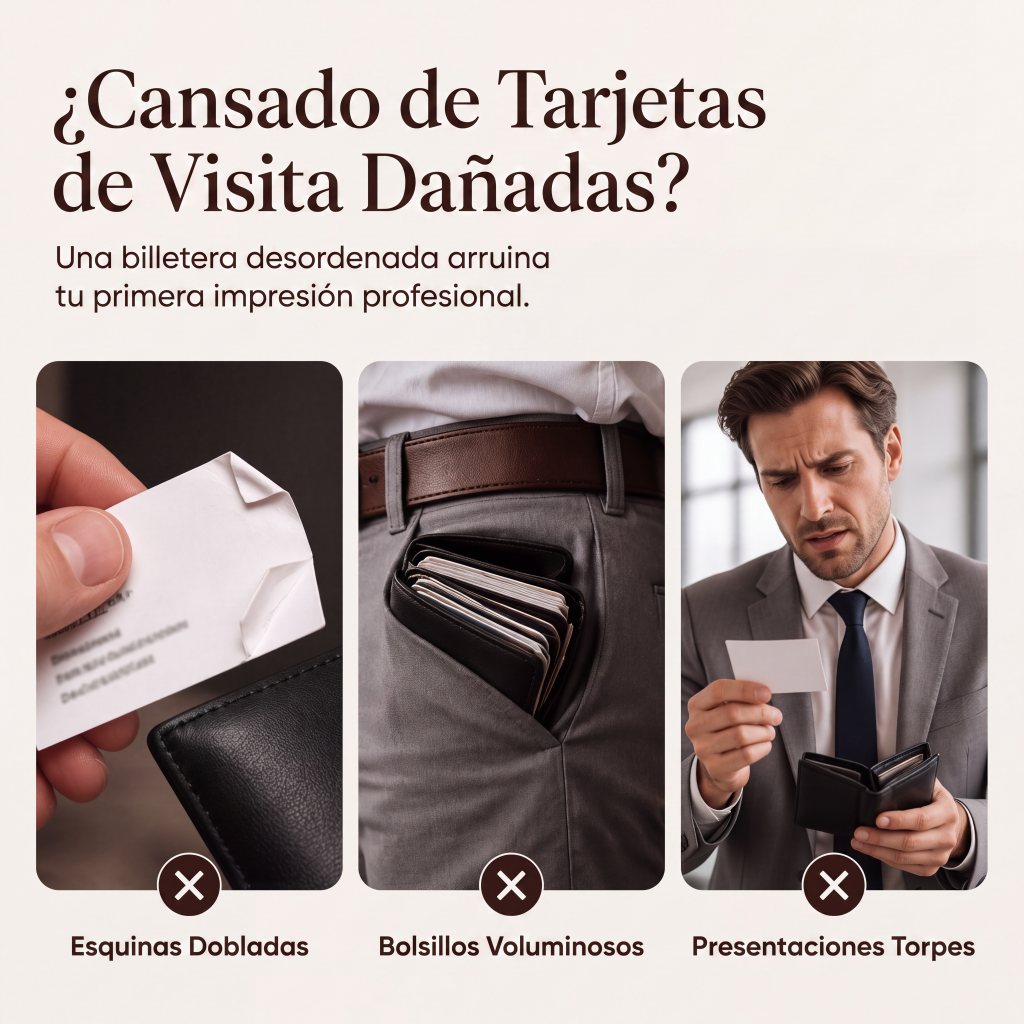 Tarjetero Delgado para Hombre con Cierre Magnético
