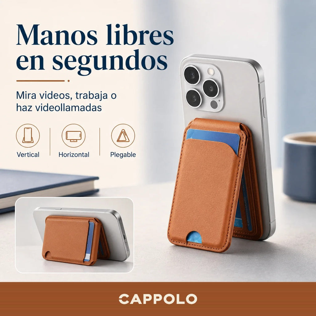 Tarjetero Magnético para Celular con Soporte Plegable