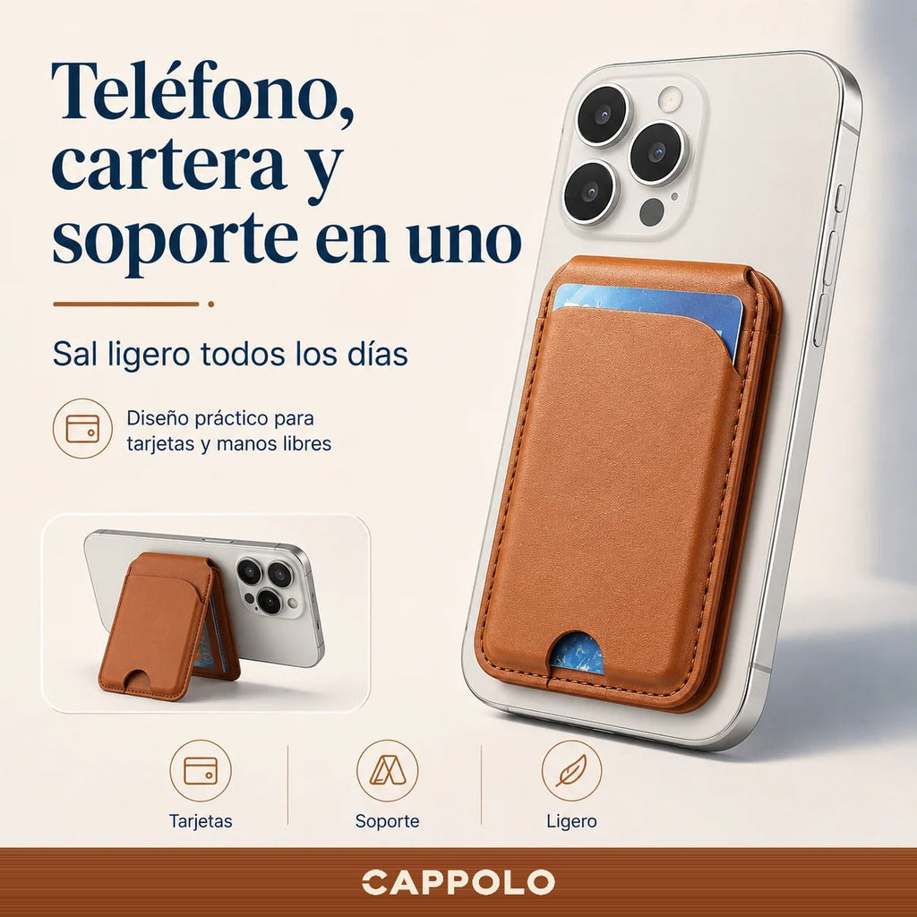 Tarjetero Magnético para Celular con Soporte Plegable