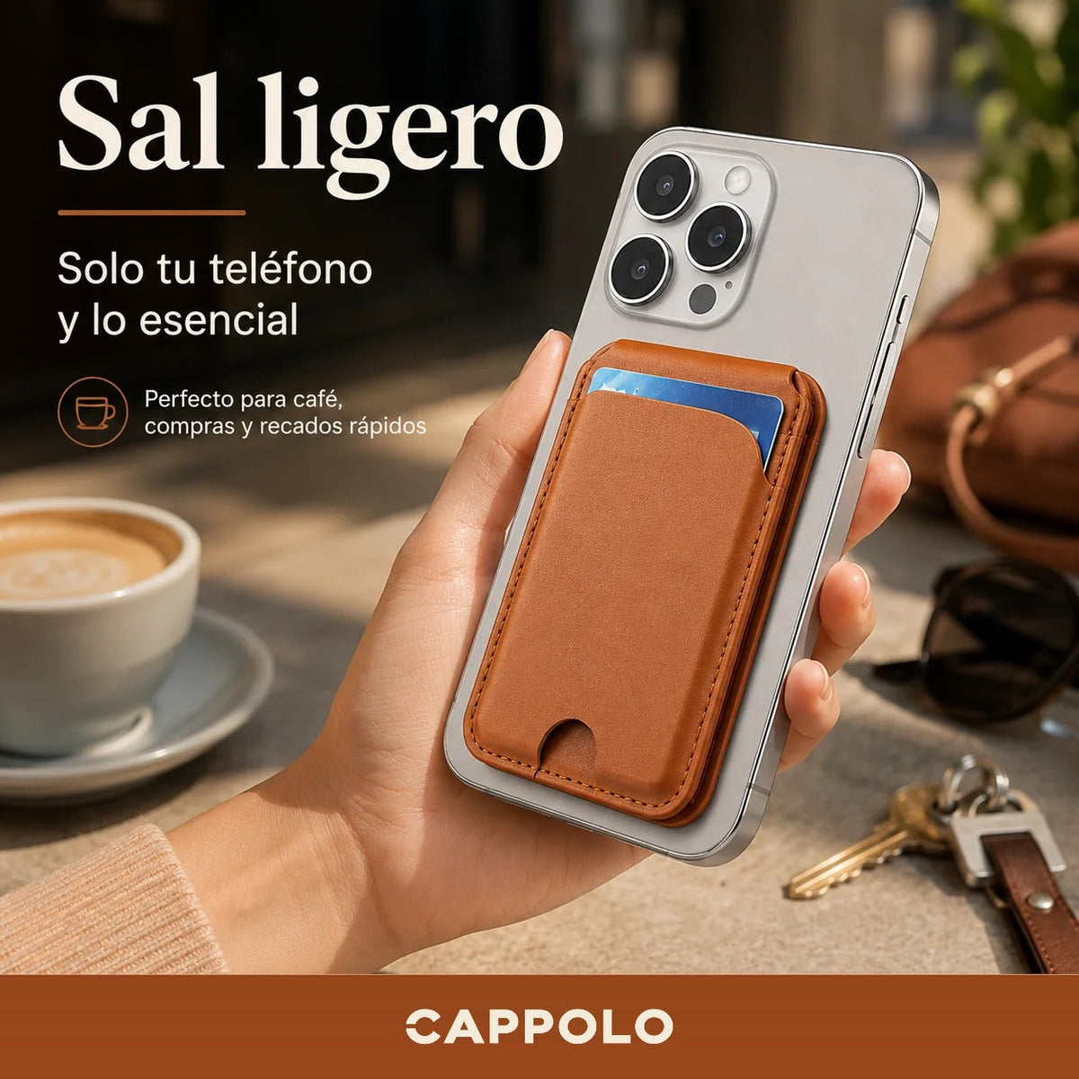 Tarjetero Magnético para Celular con Soporte Plegable