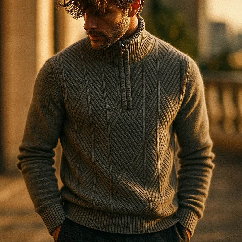 Dario Half-Zip Textured Sweater