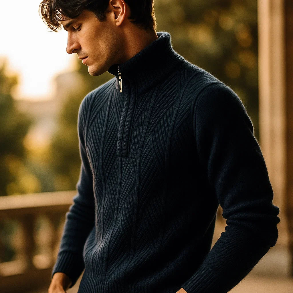 Dario Half-Zip Textured Sweater