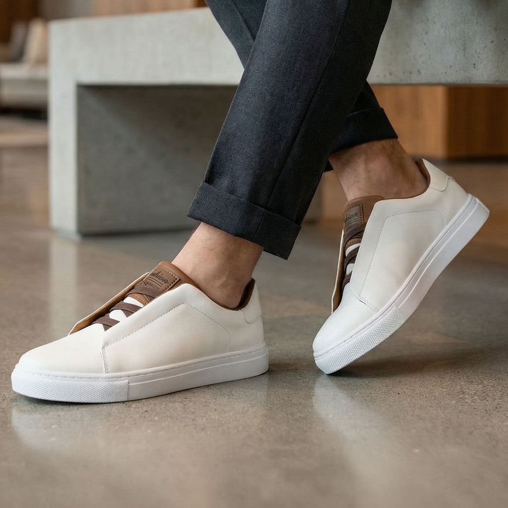 Enzo Leather-Effect Minimal Sneaker