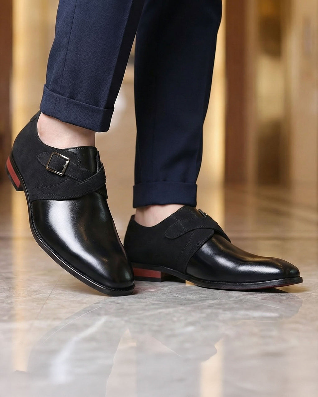 Riccardo Leather Monk Strap Shoe
