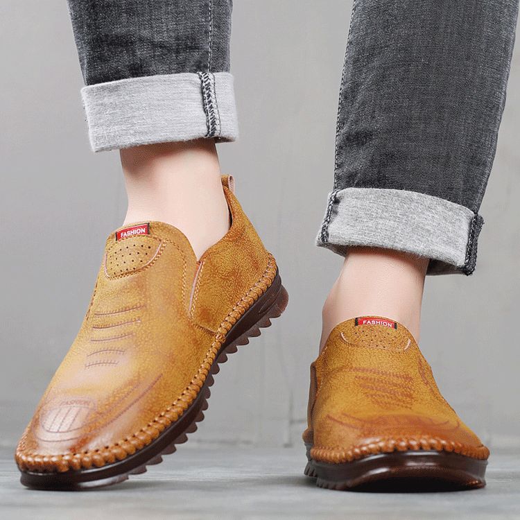 Tenis Casuales de Piel para Hombre Transpirables y Antideslizantes