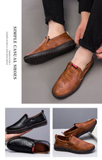 Tenis Casuales de Piel para Hombre Transpirables y Antideslizantes