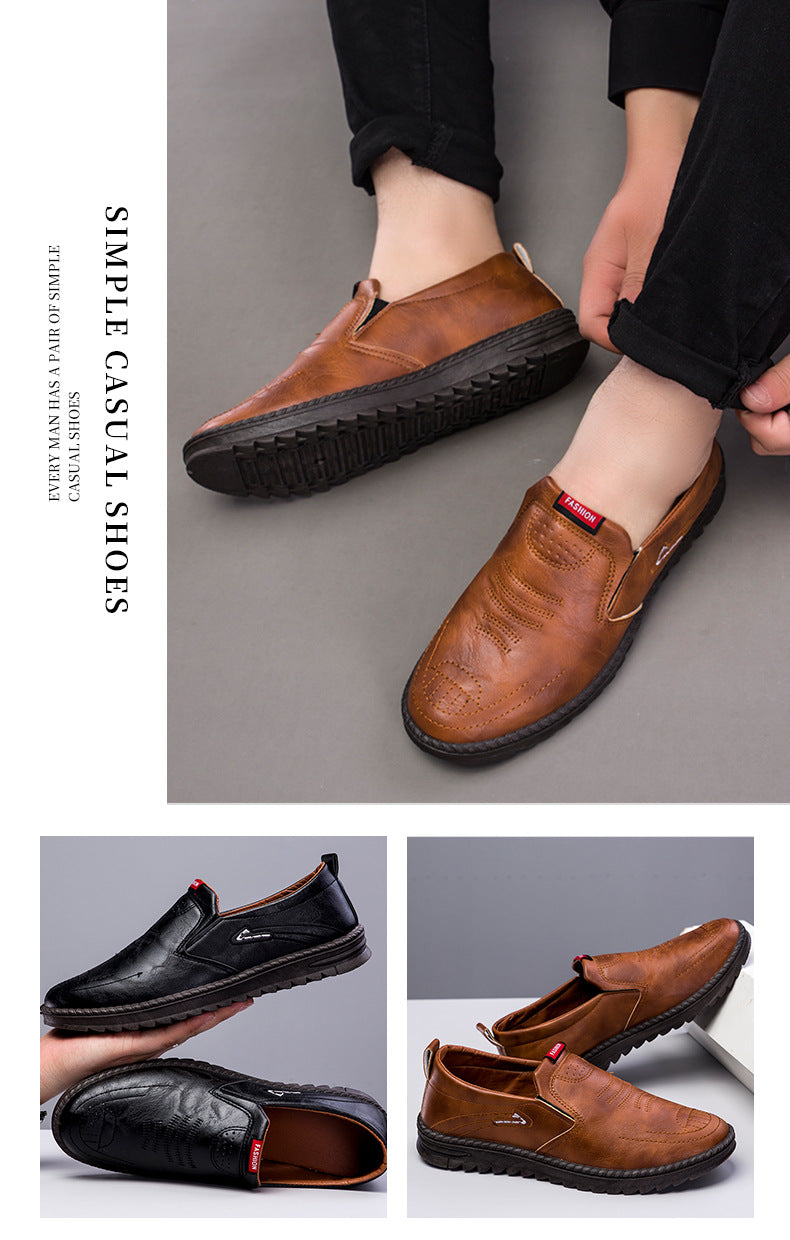 Tenis Casuales de Piel para Hombre Transpirables y Antideslizantes