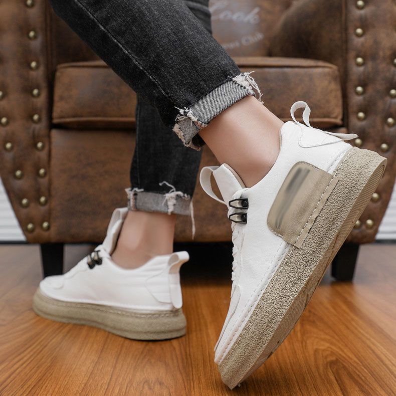 Tenis Casuales de Piel Sintética para Hombre Suela Gruesa