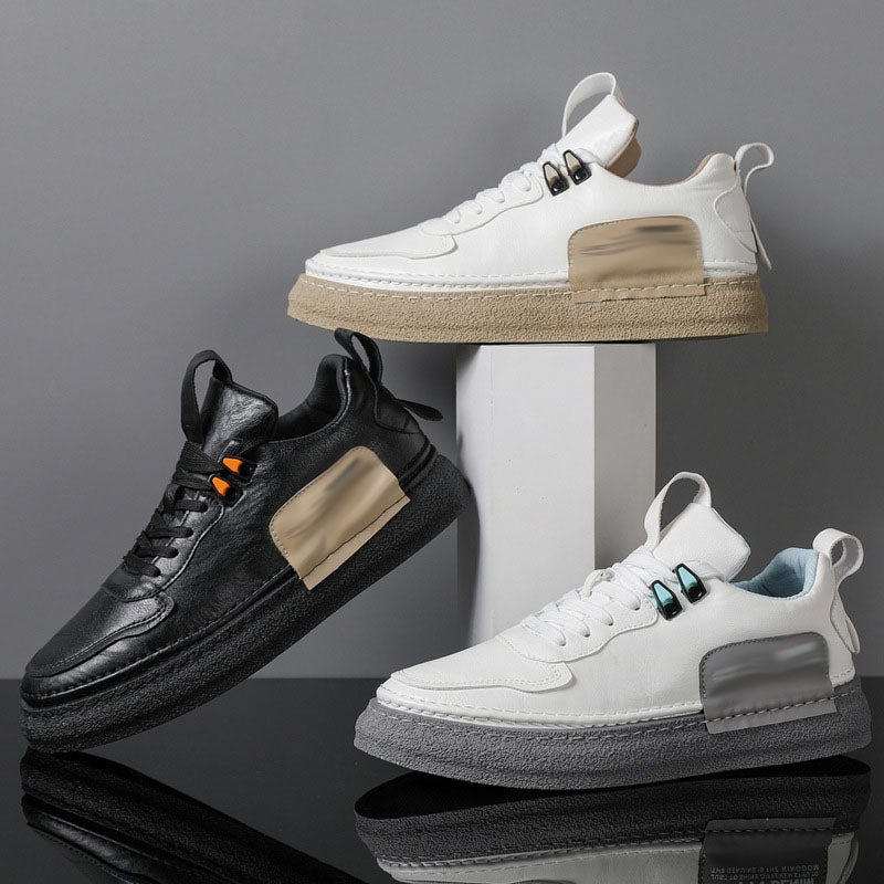 Tenis Casuales de Piel Sintética para Hombre Suela Gruesa