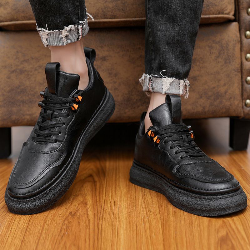 Tenis Casuales de Piel Sintética para Hombre Suela Gruesa