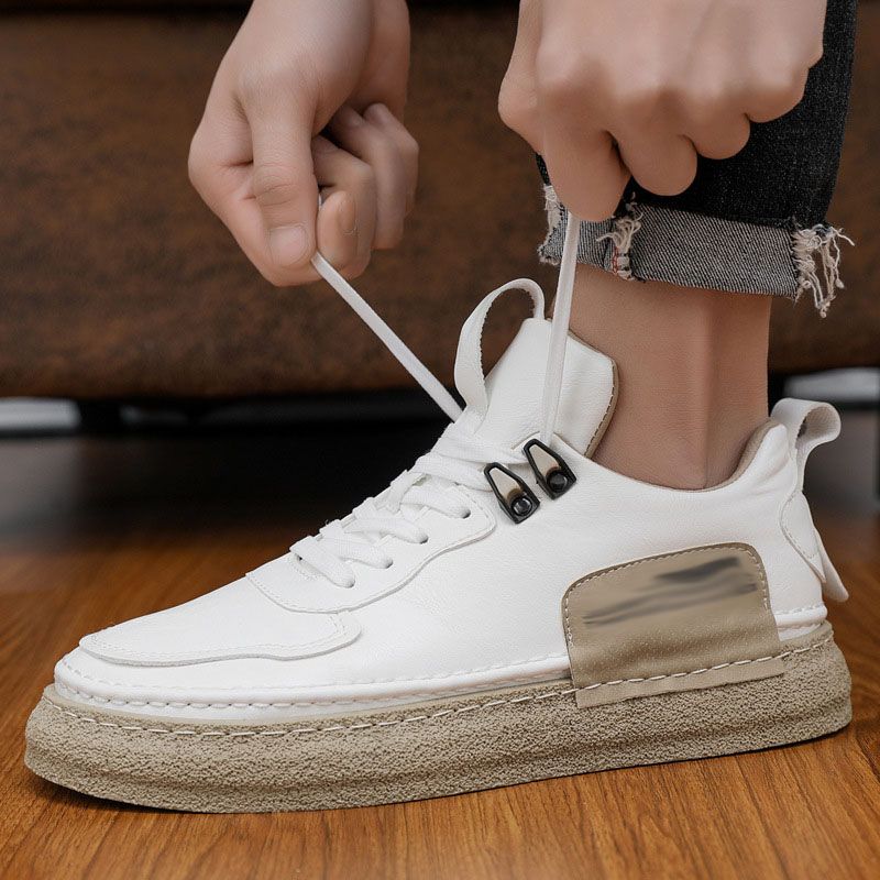 Tenis Casuales de Piel Sintética para Hombre Suela Gruesa