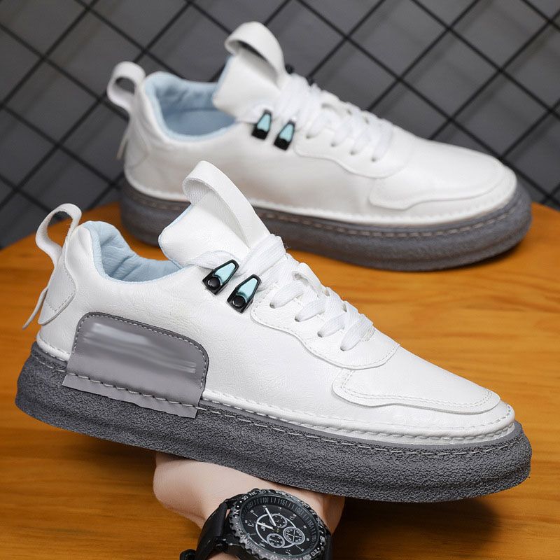 Tenis Casuales de Piel Sintética para Hombre Suela Gruesa