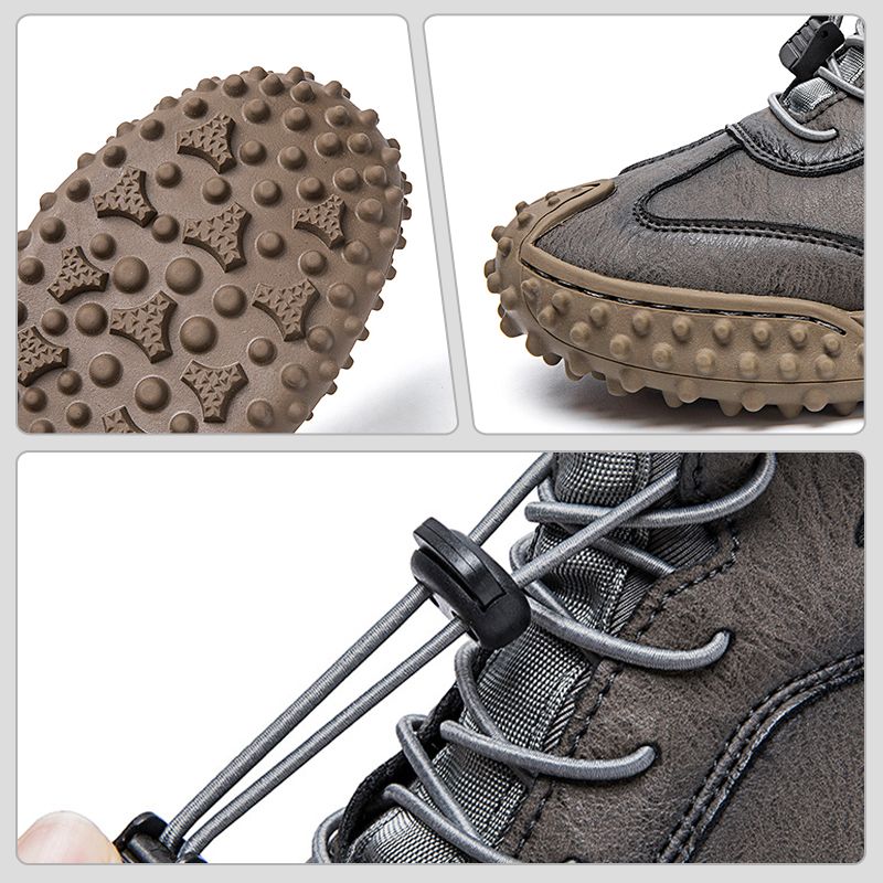 Tenis de Piel Cosidos a Mano para Hombre Todo Terreno