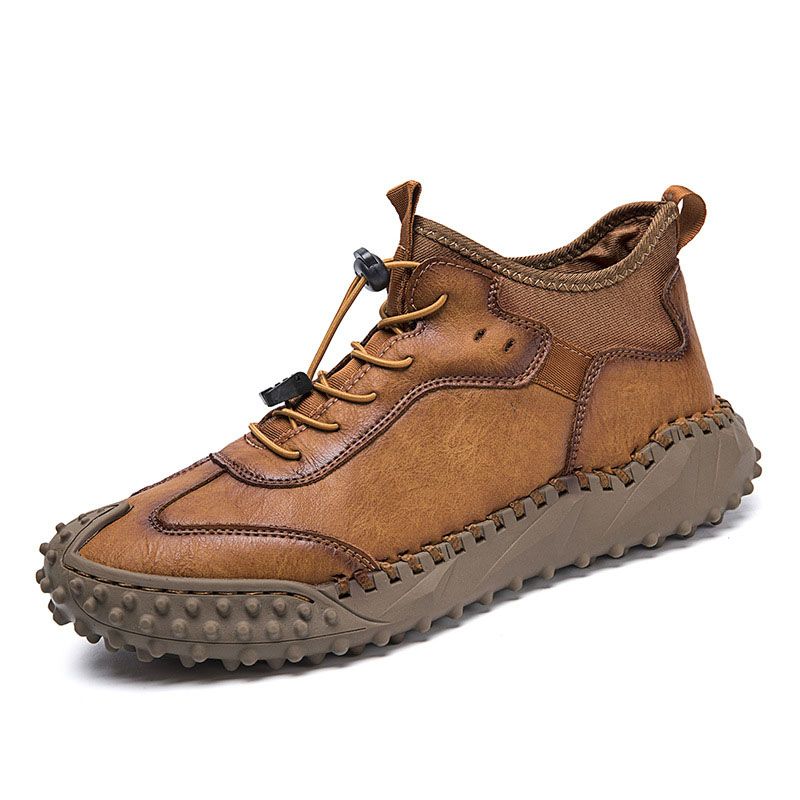 Tenis de Piel Cosidos a Mano para Hombre Todo Terreno