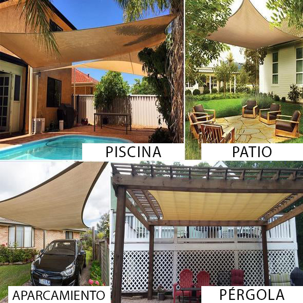 Toldo Vela con Protección UV para Patio y Jardín
