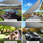 Toldo Vela con Protección UV para Patio y Jardín