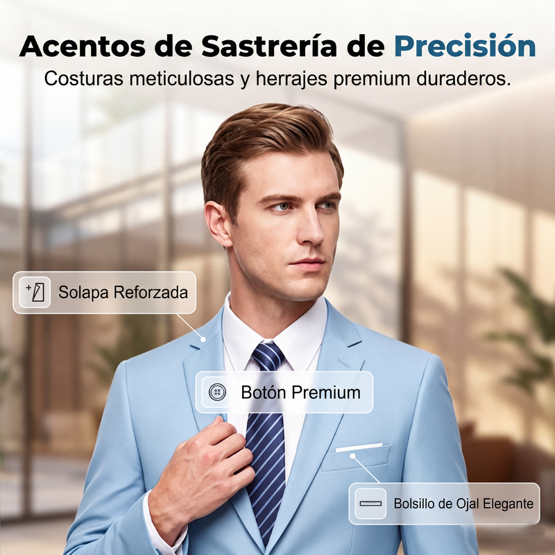 Traje de 2 Piezas para Hombre Corte Moderno Slim
