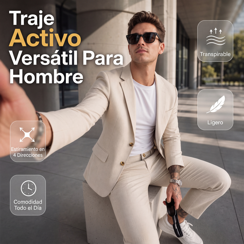 Traje Casual Elástico para Hombre Saco y Pantalón