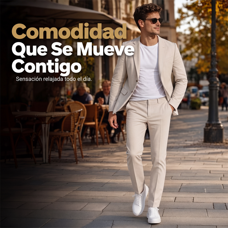 Traje Casual Elástico para Hombre Saco y Pantalón