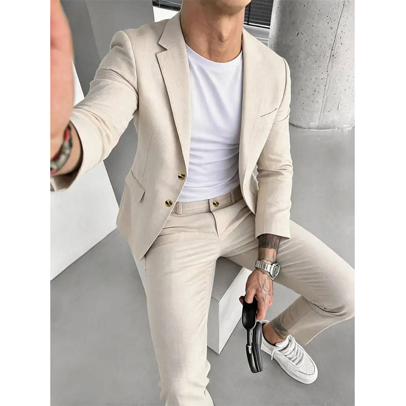 Traje Casual Elástico para Hombre Saco y Pantalón