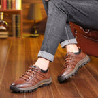 Zapatos Casuales de Cuero Cosidos a Mano para Hombre