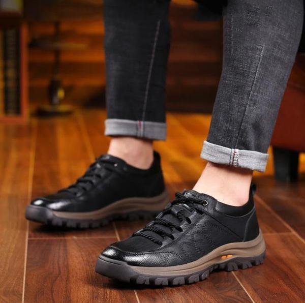 Zapatos Casuales de Cuero Cosidos a Mano para Hombre