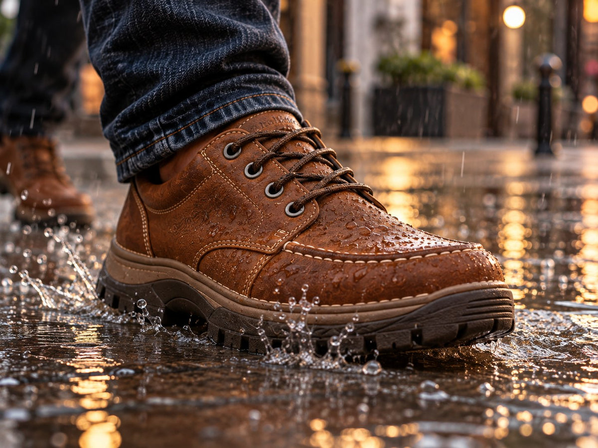 Zapatos Casuales de Cuero Cosidos a Mano para Hombre