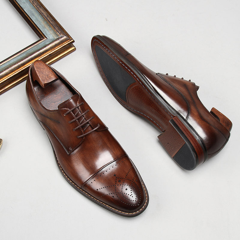 Zapatos de Vestir de Piel Perforada para Hombre