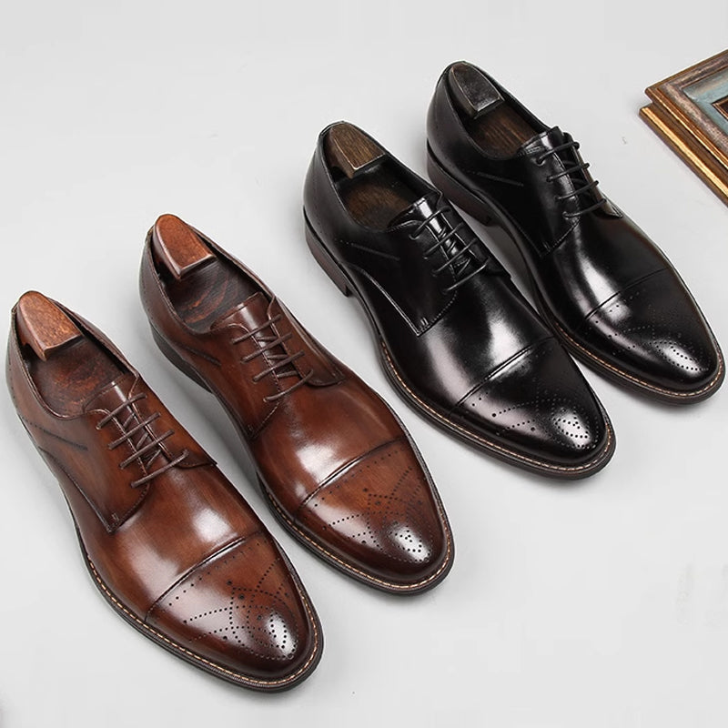 Zapatos de Vestir de Piel Perforada para Hombre