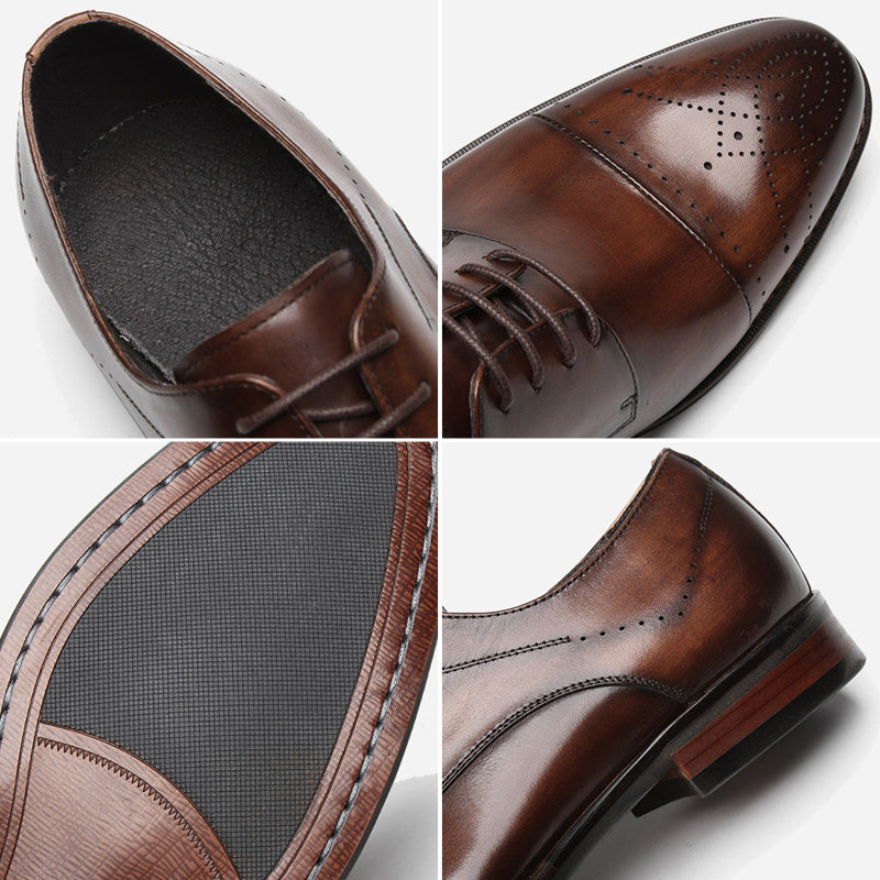 Zapatos de Vestir de Piel Perforada para Hombre